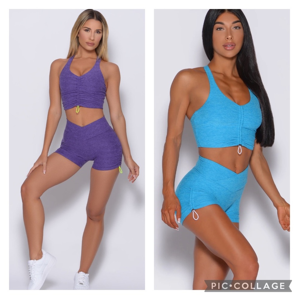 ISO Bombshell Sportswear toggle shorts set, icy blue and iris, medium